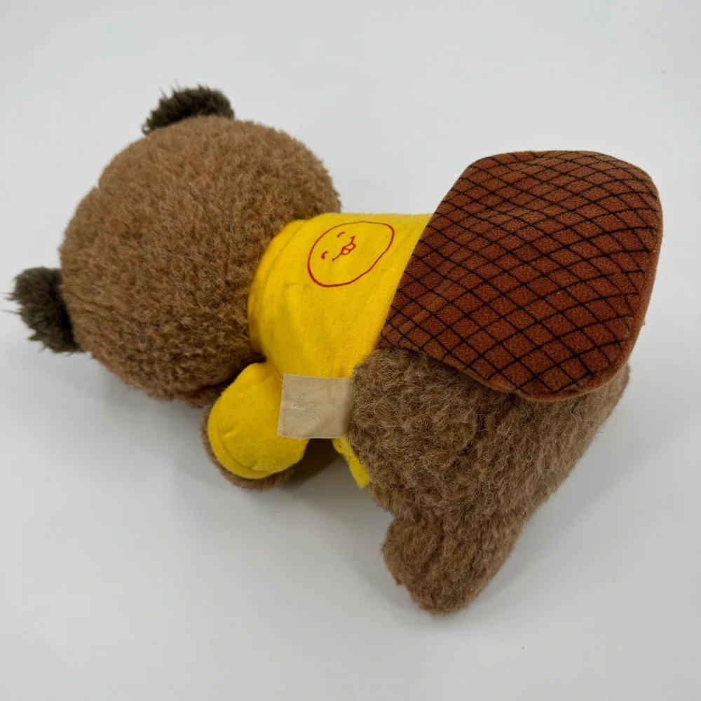 Vintage‎ Knickerbocker Shirt Tales Beaver Plush Smile Yellow Shirt 12 inch 1980s